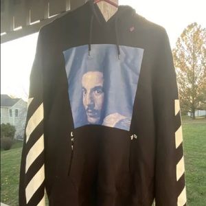 OFF-WHITE  BLACK DIAGONAL BERNINI PRINT HOODIE